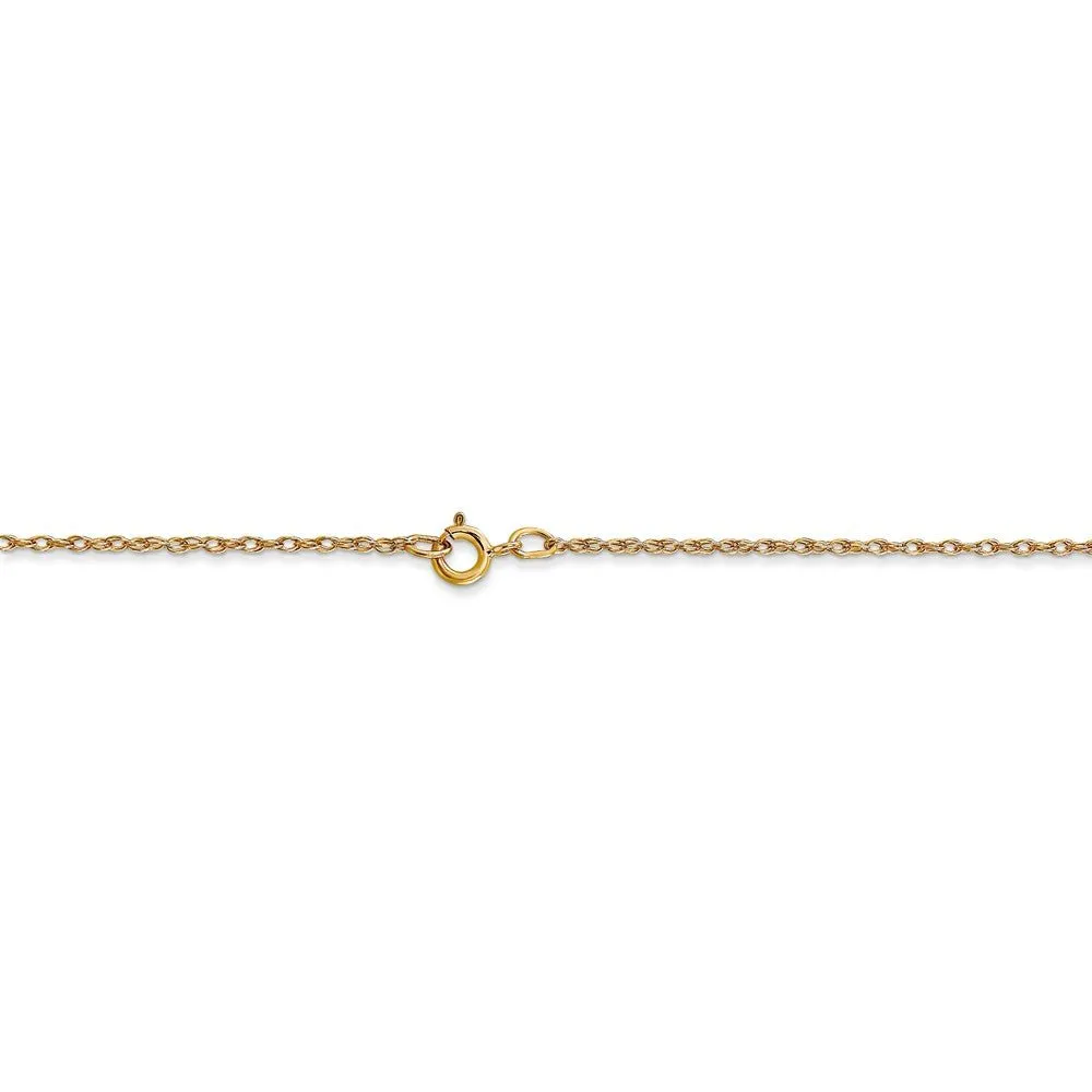 0.7mm, 14k Yellow Gold, Cable Rope Chain Necklace