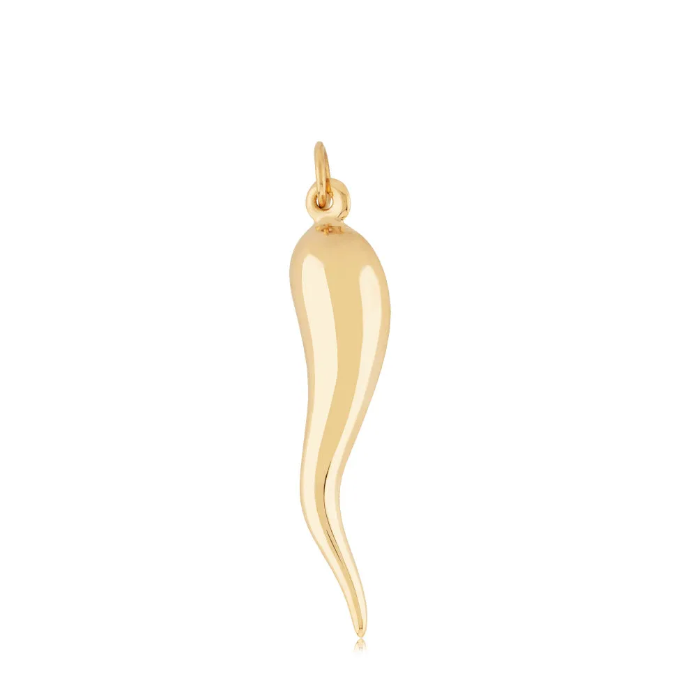 14k Gold Medium Italian Horn Charm