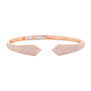 14k Rose Gold Diamond Bangle