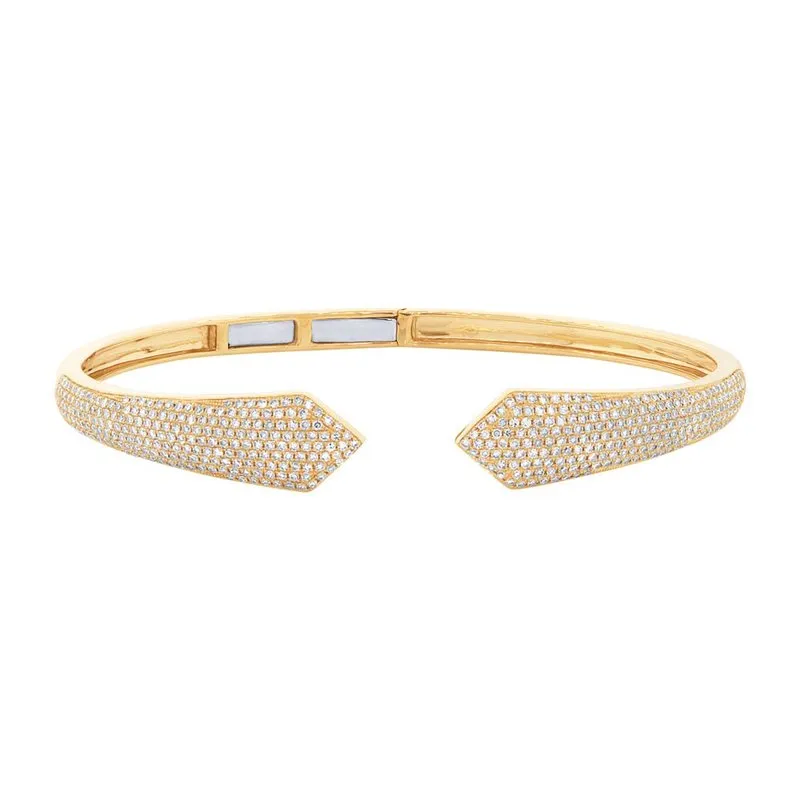 14k Rose Gold Diamond Bangle