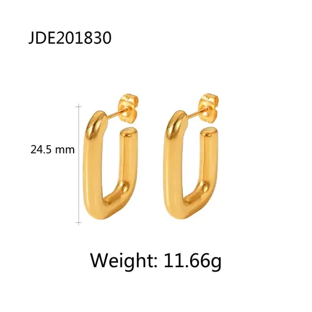 18K Gold Plated Hoop Earrings