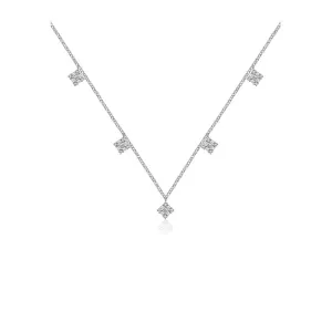 18k Gold Rhombus Shape Diamond Necklace / Choker