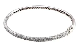 18k White Gold Diamond Pave Bangle Bracelet