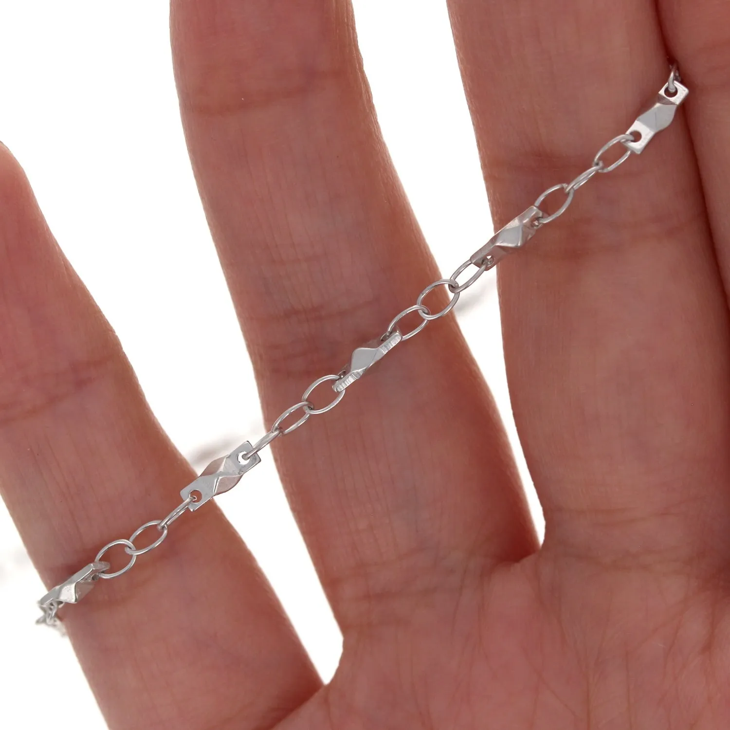 2.5x6.5mm Rhodium Plated Connector Chain