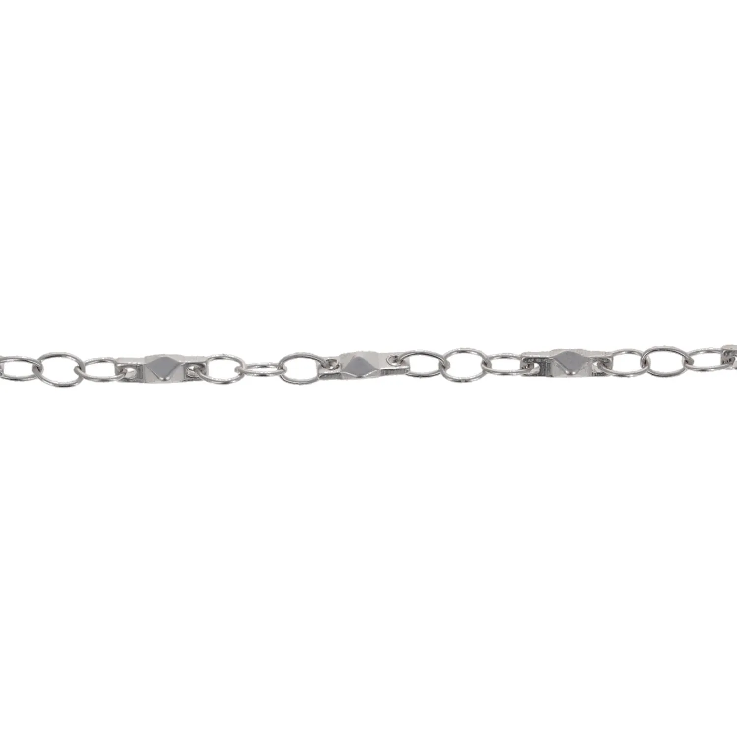 2.5x6.5mm Rhodium Plated Connector Chain