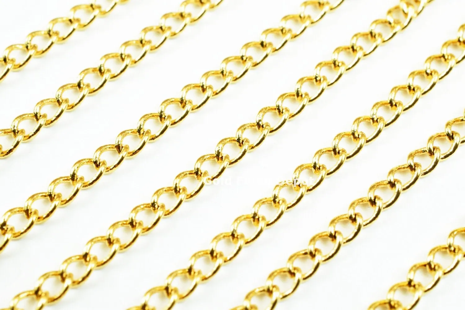 3 Foots 18K Gold Filled Look, Chain Cable Link Chain Width 3mm Thickness 1mm Gold-Filled finding for Gold Filled Look, Jewelry Making