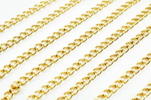 3 Foots 18K Gold Filled Look, Chain Cable Link Chain Width 3mm Thickness 1mm Gold-Filled finding for Gold Filled Look, Jewelry Making