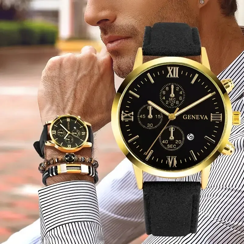 3-Piece Set: Men's Casual Analog Watches