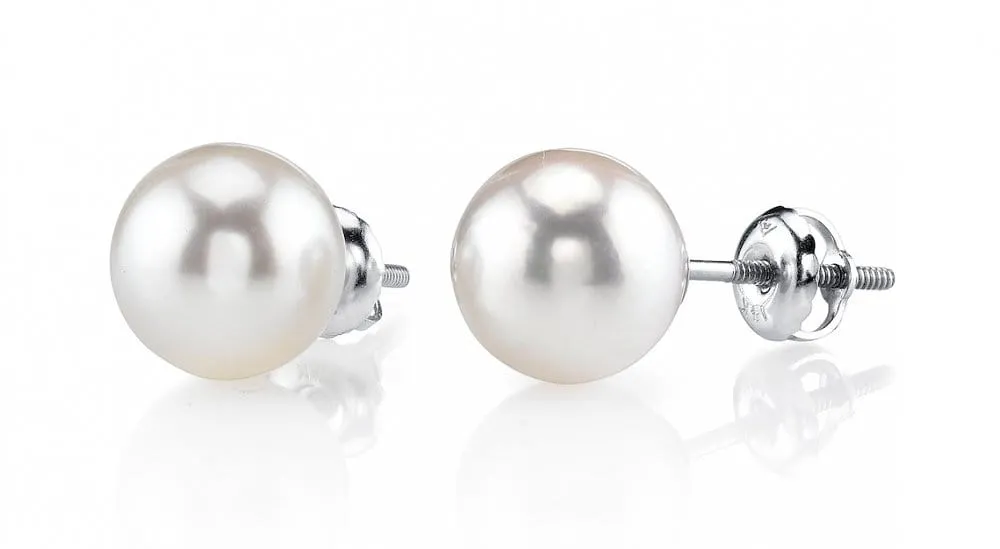 8.0-8.5mm Hanadama Akoya Round Pearl Stud Earrings