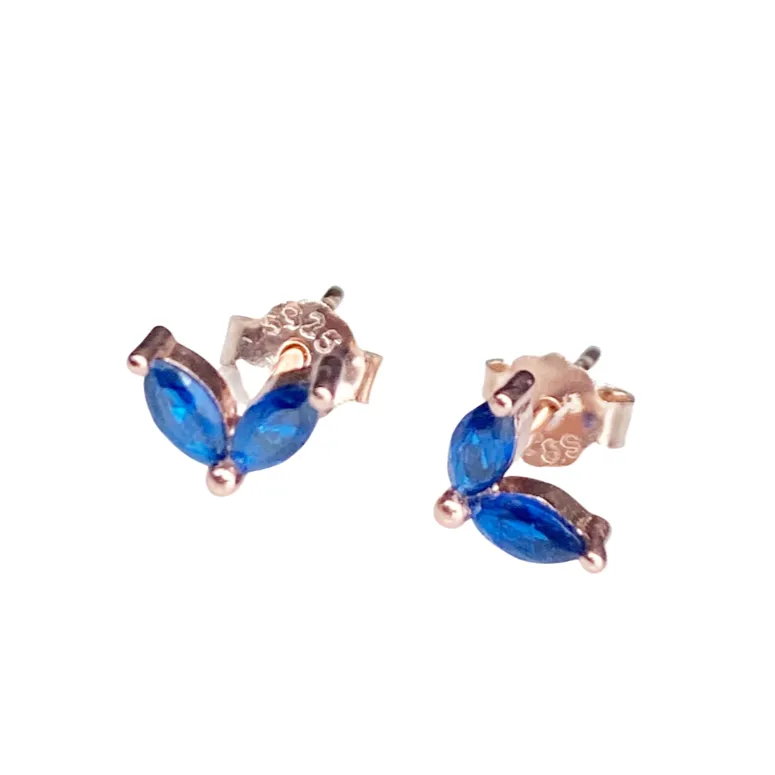 Aker Sapphire Rose Gold Stud Earrings