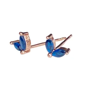 Aker Sapphire Rose Gold Stud Earrings