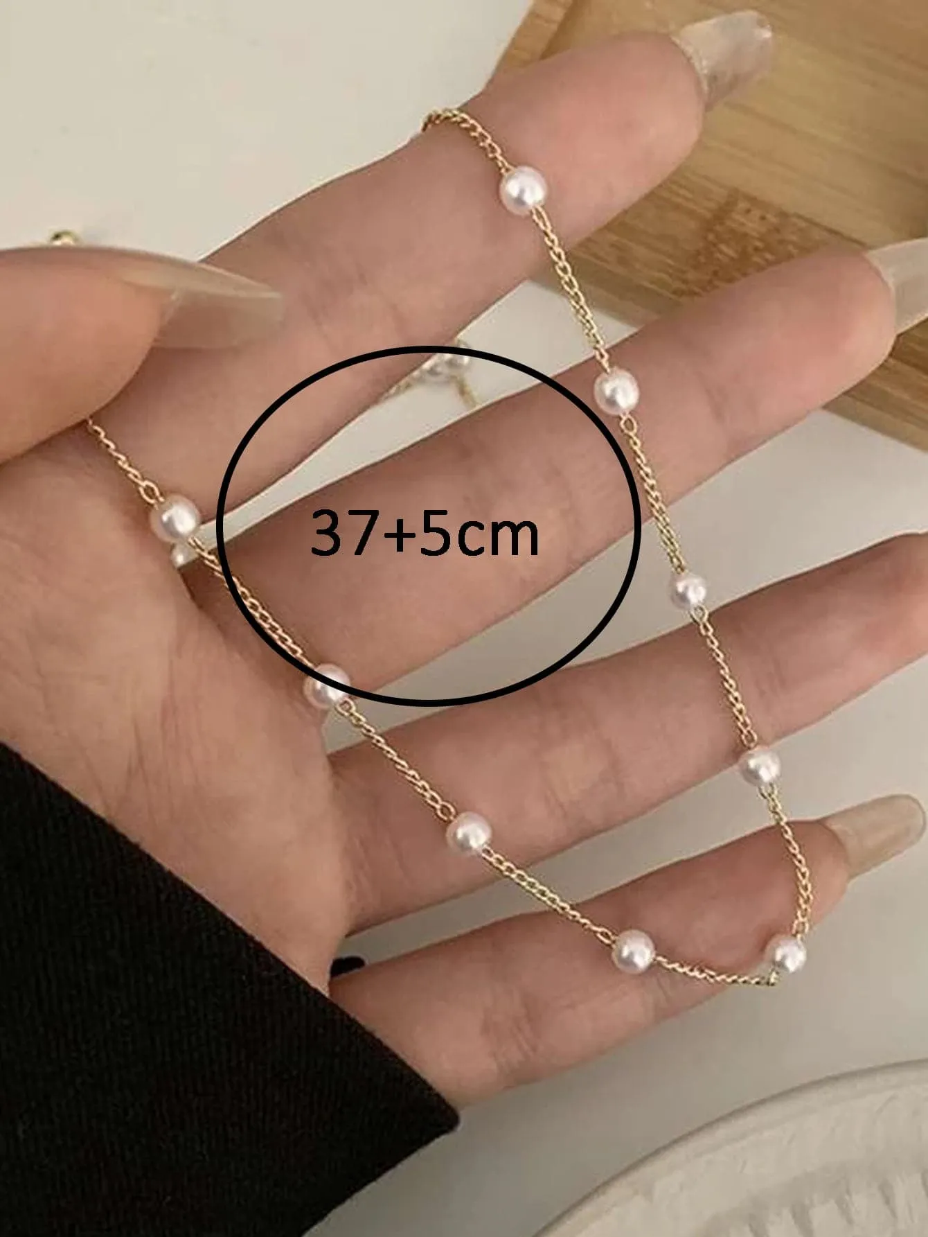 Amy Fashion - Beads Women's Neck Chain Kpop Pearl Choker Necklace