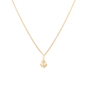 Anchor Necklace | 14k Gold & Diamond