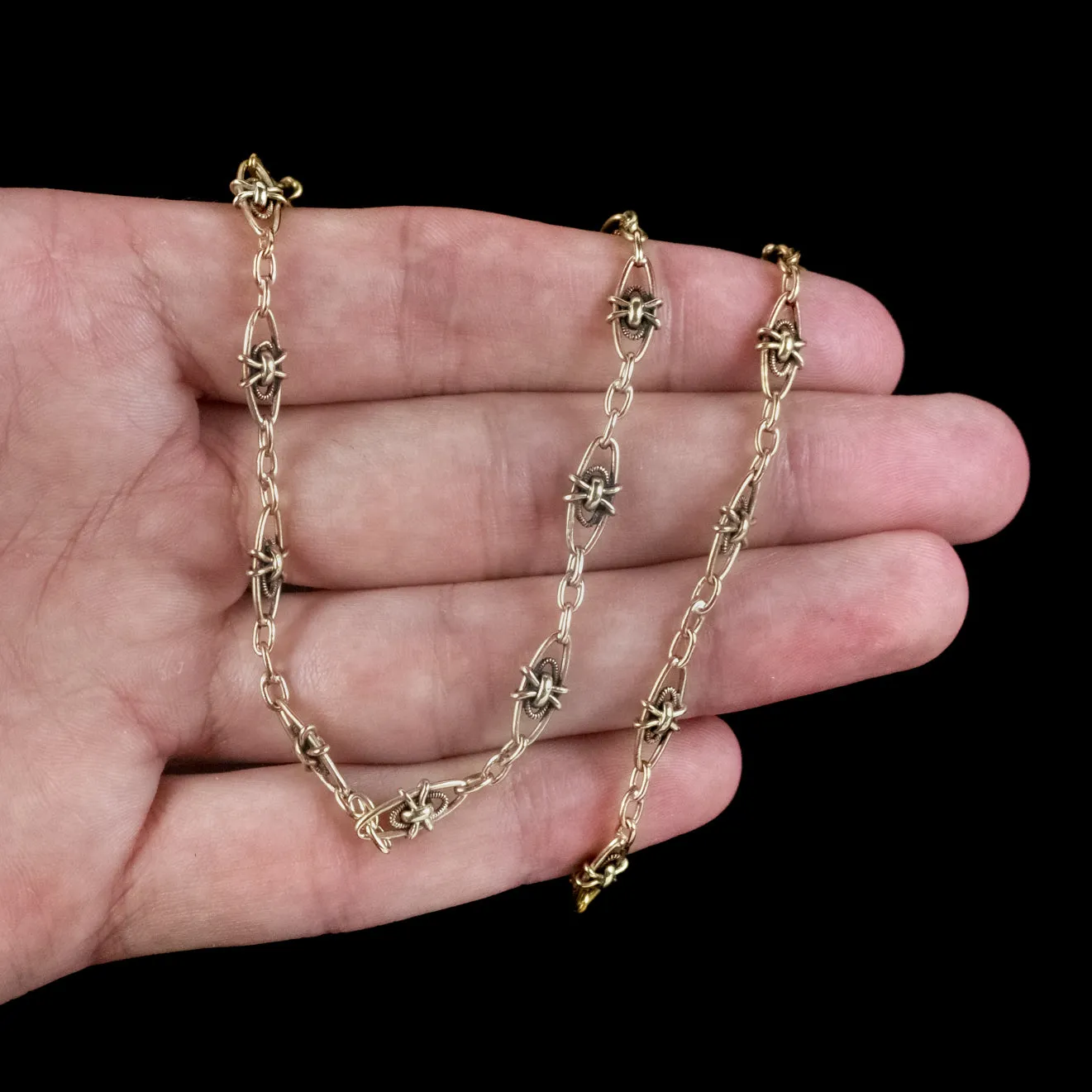 Antique Victorian French Guard Chain Silver Gold Gilt Circa 1900