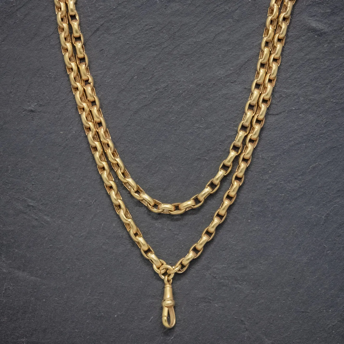 Antique Victorian Guard Chain 18Ct Gold On Silver Circa 1880