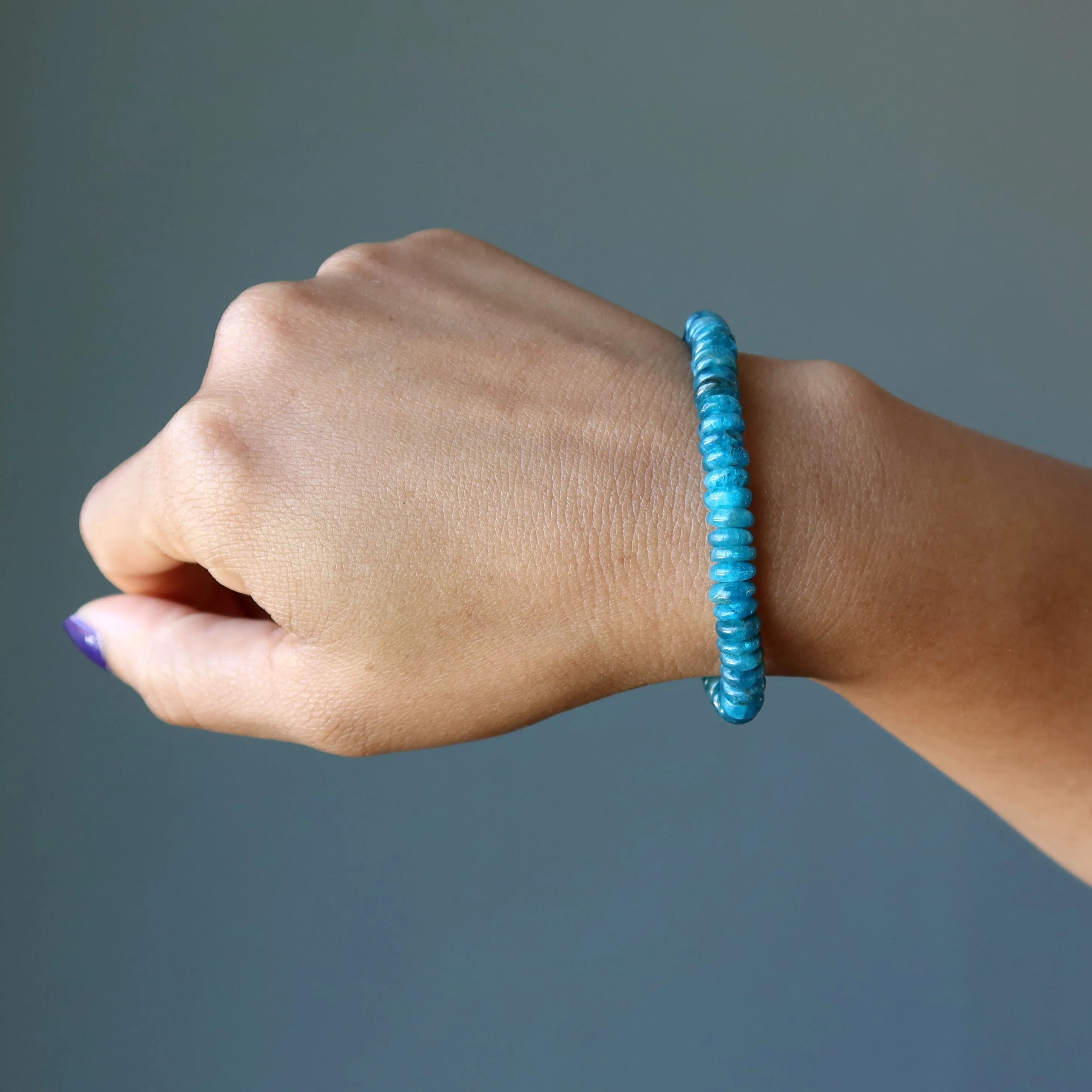 Apatite Bracelet Bright Brilliant Blue Crystal