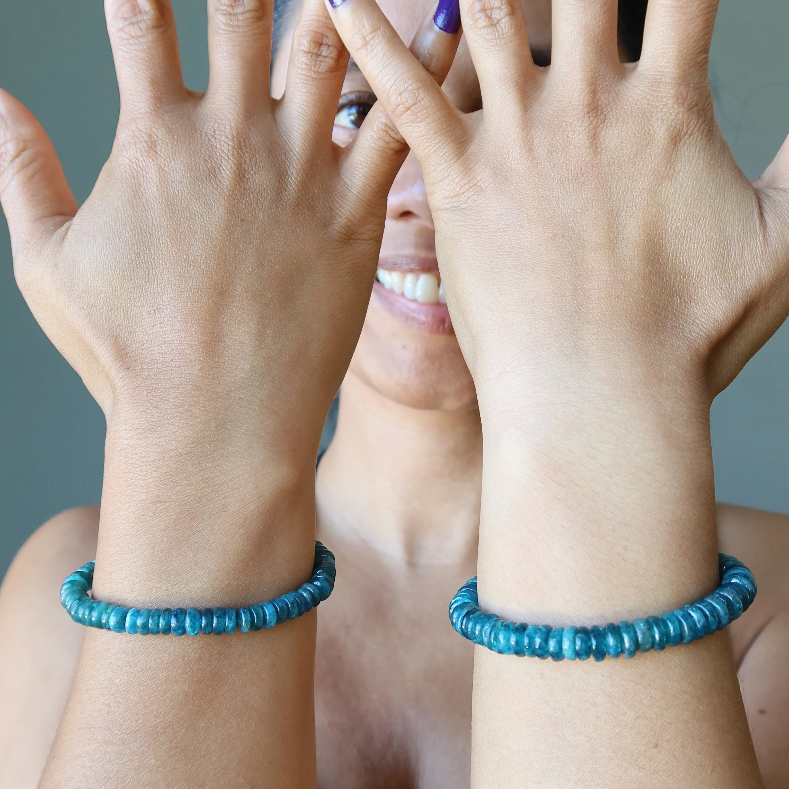 Apatite Bracelet Bright Brilliant Blue Crystal