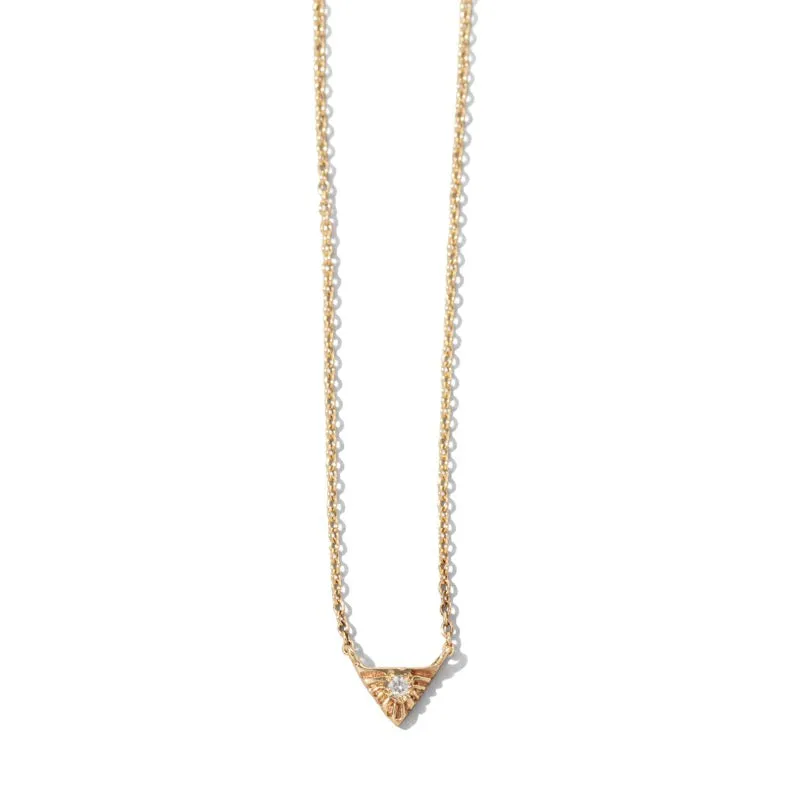 Aztec Necklace, Diamond, 9kt Yellow Gold