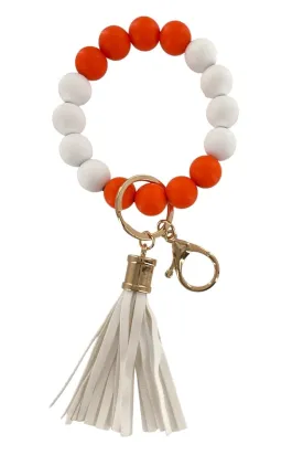 BB139x185 Gameday College Colors Silicone Beaded Keychain Bracelet