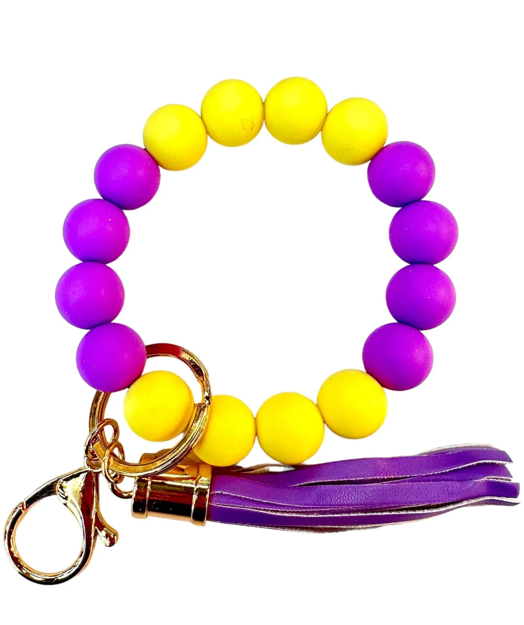 BB139x185 Gameday College Colors Silicone Beaded Keychain Bracelet