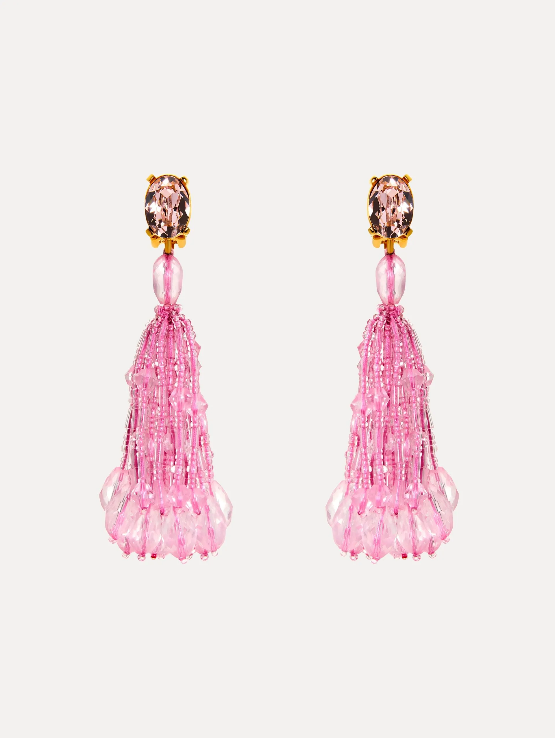 Beaded Tassel Clip-On Earrings