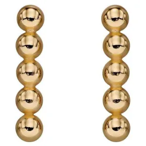 Beginnings Long Bead Stud Earrings - Yellow Gold