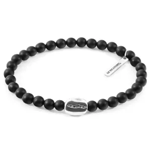 Black Agate GUSTATORY Coffee Bean Silver and Stone Bracelet