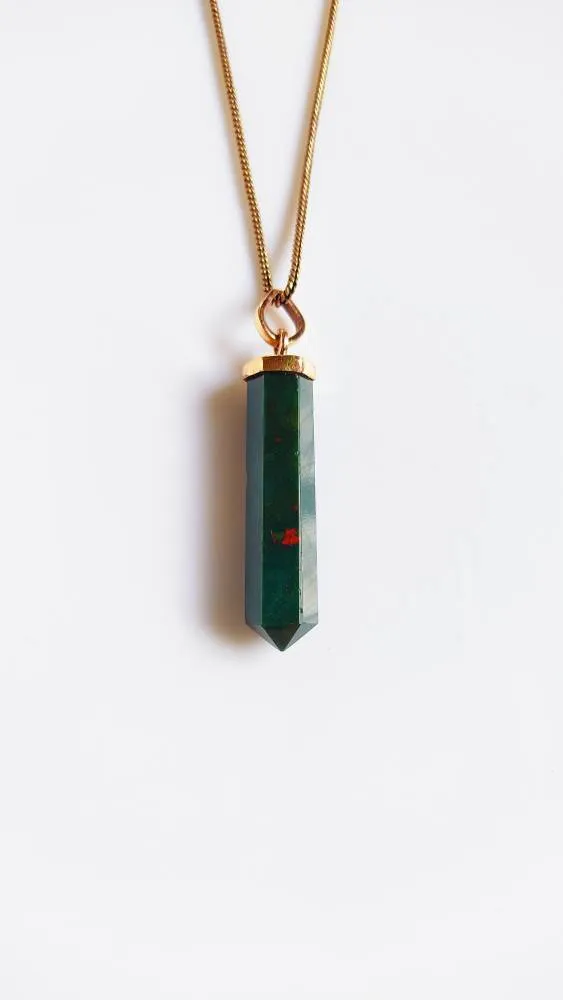 Bloodstone Pendant Necklace