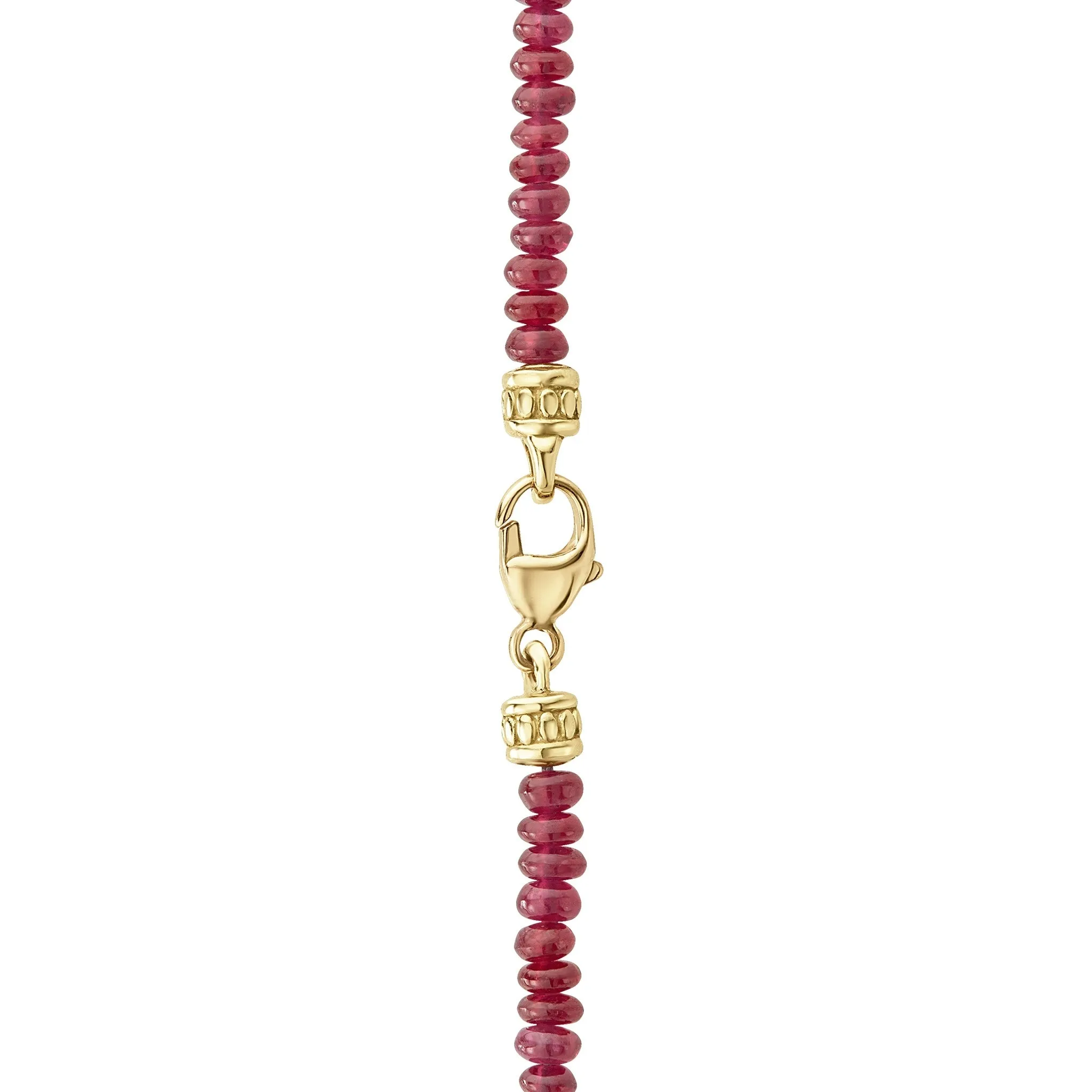 Caviar Gold Ruby and Diamond Tassel Pendant Necklace