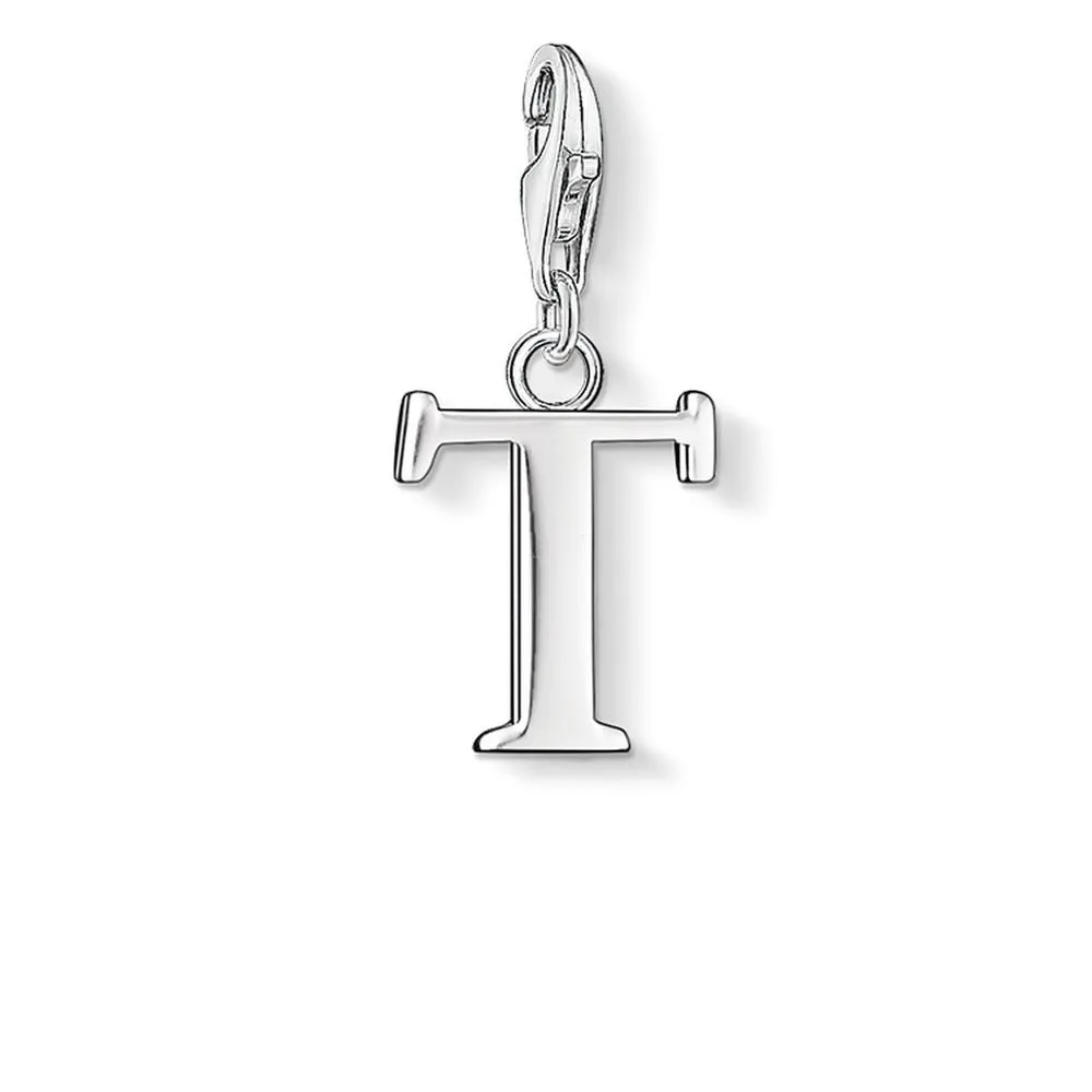 CHARM CLUB STERLING SILVER 'T' CHARM