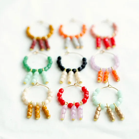 Colorful Little Gold Filled Hoops- WS