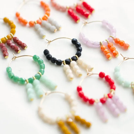 Colorful Little Gold Filled Hoops- WS