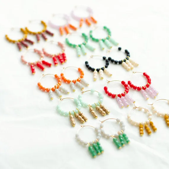 Colorful Little Gold Filled Hoops- WS