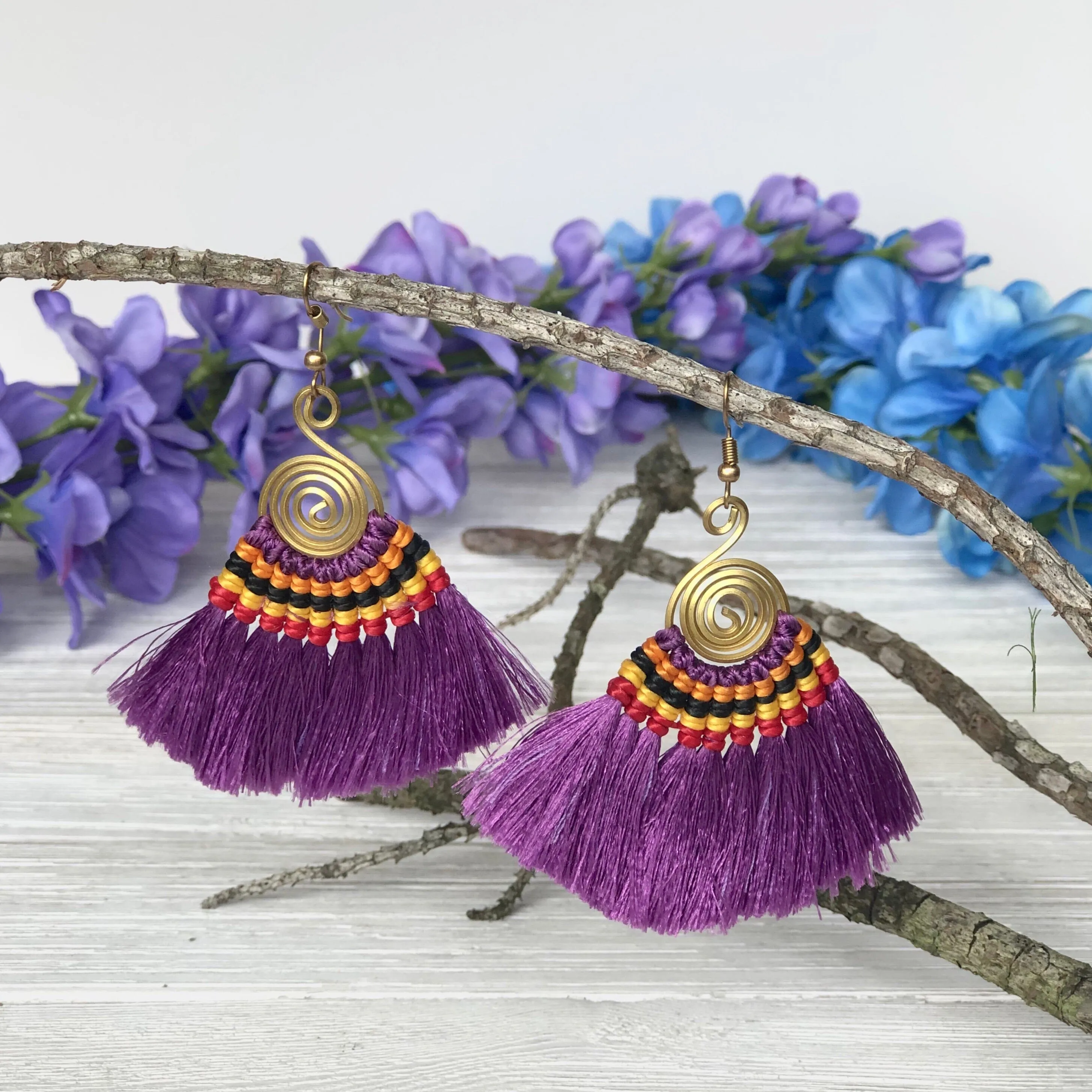 Colorful Tassel Earrings - Tribal Style