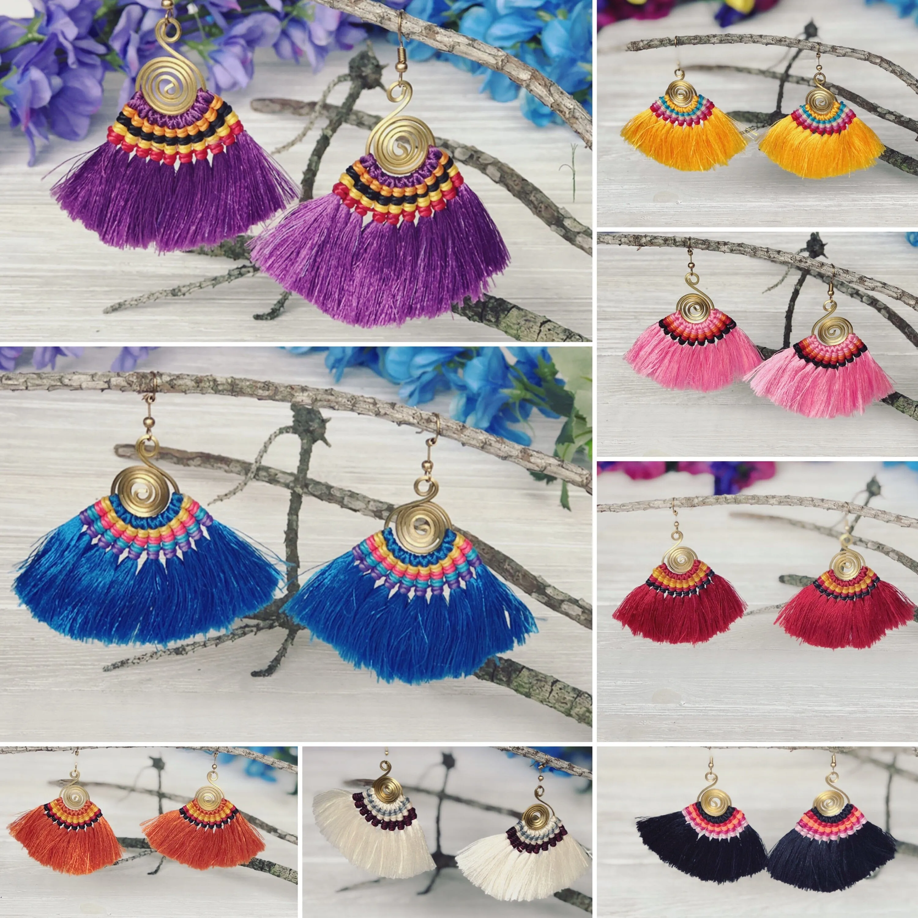 Colorful Tassel Earrings - Tribal Style