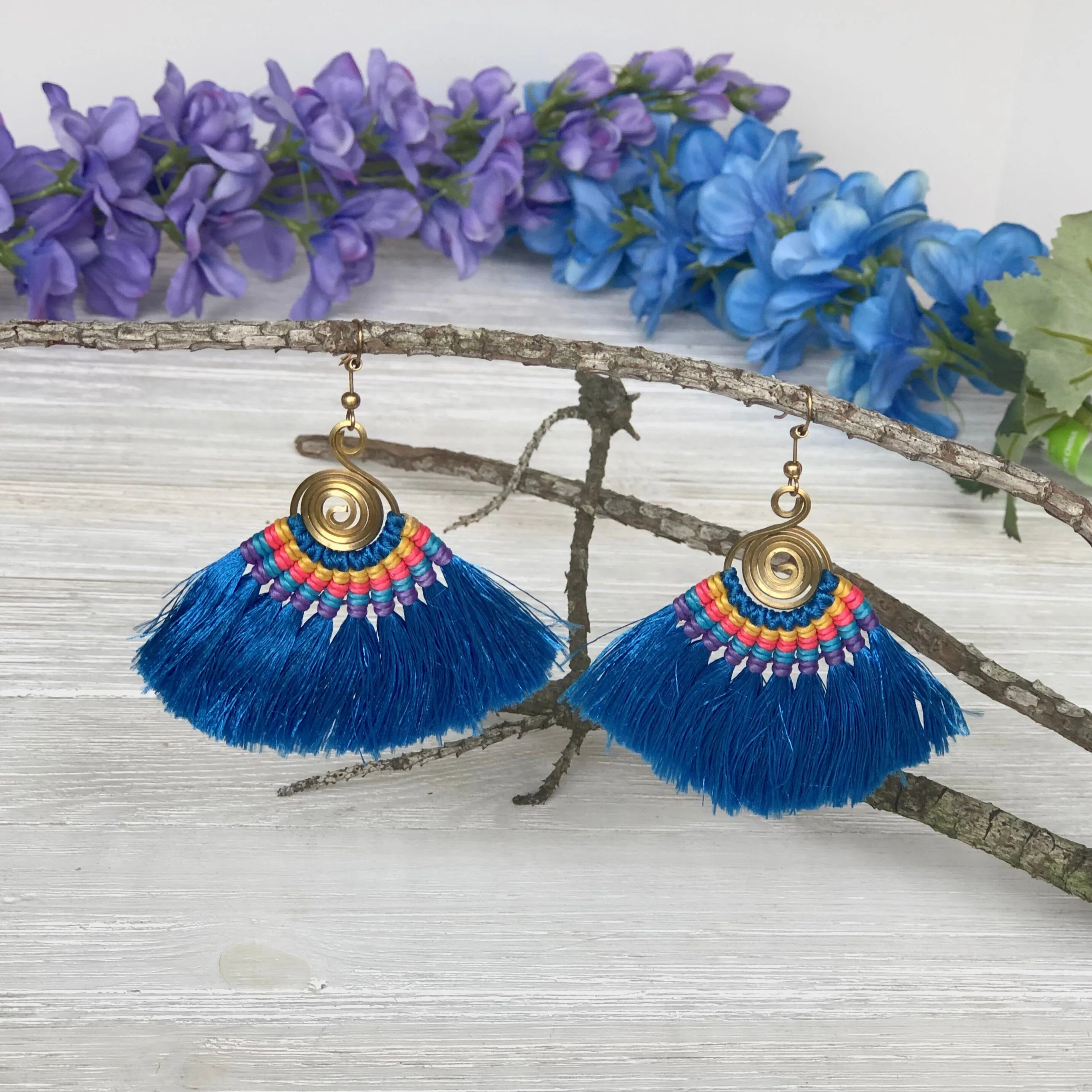 Colorful Tassel Earrings - Tribal Style