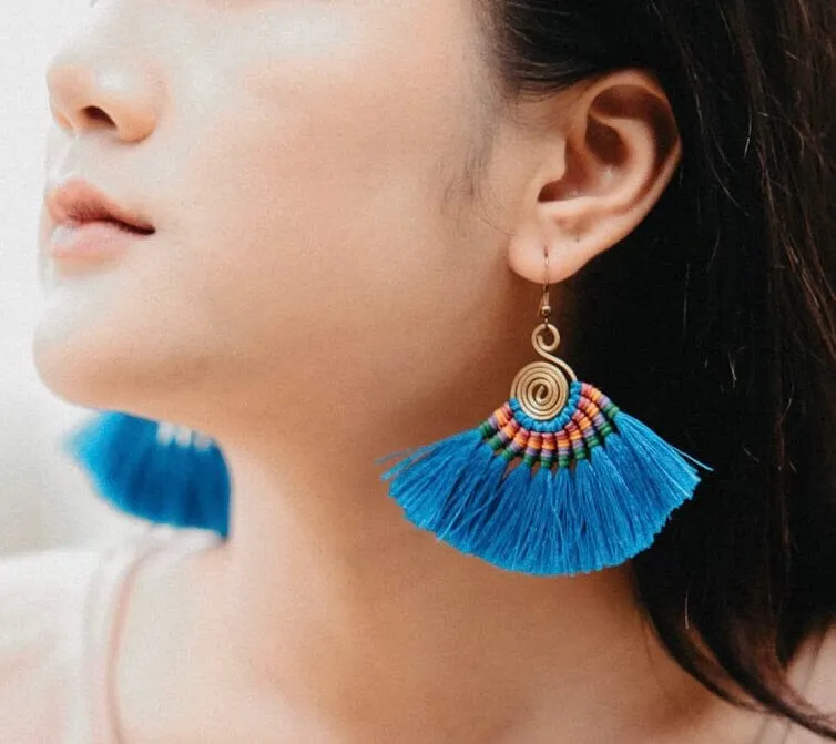 Colorful Tassel Earrings - Tribal Style