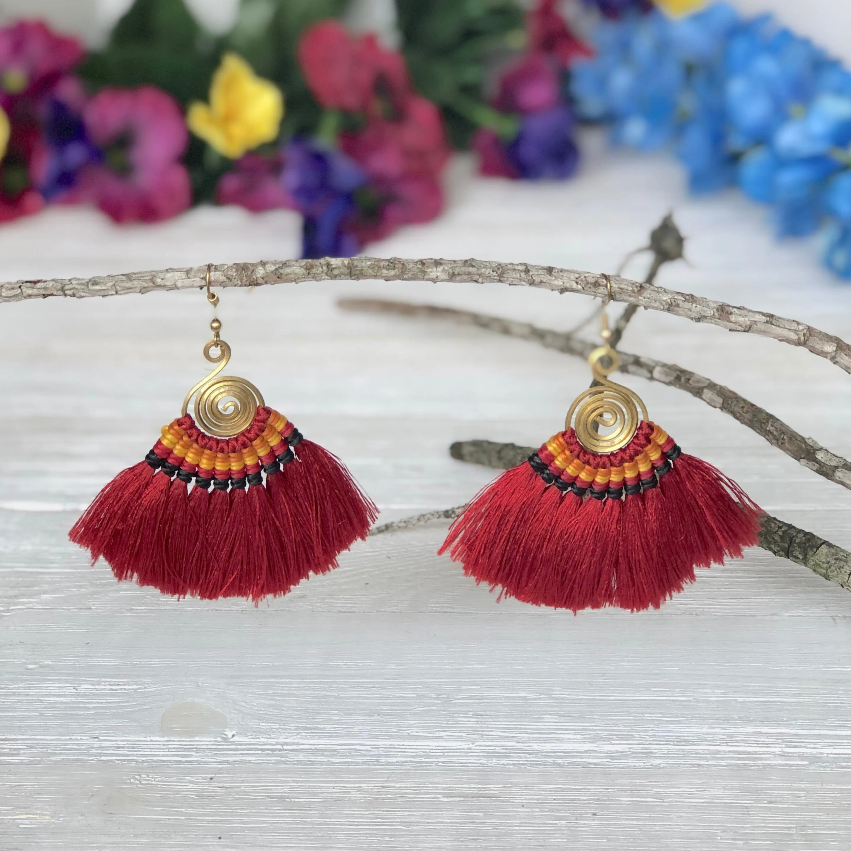 Colorful Tassel Earrings - Tribal Style