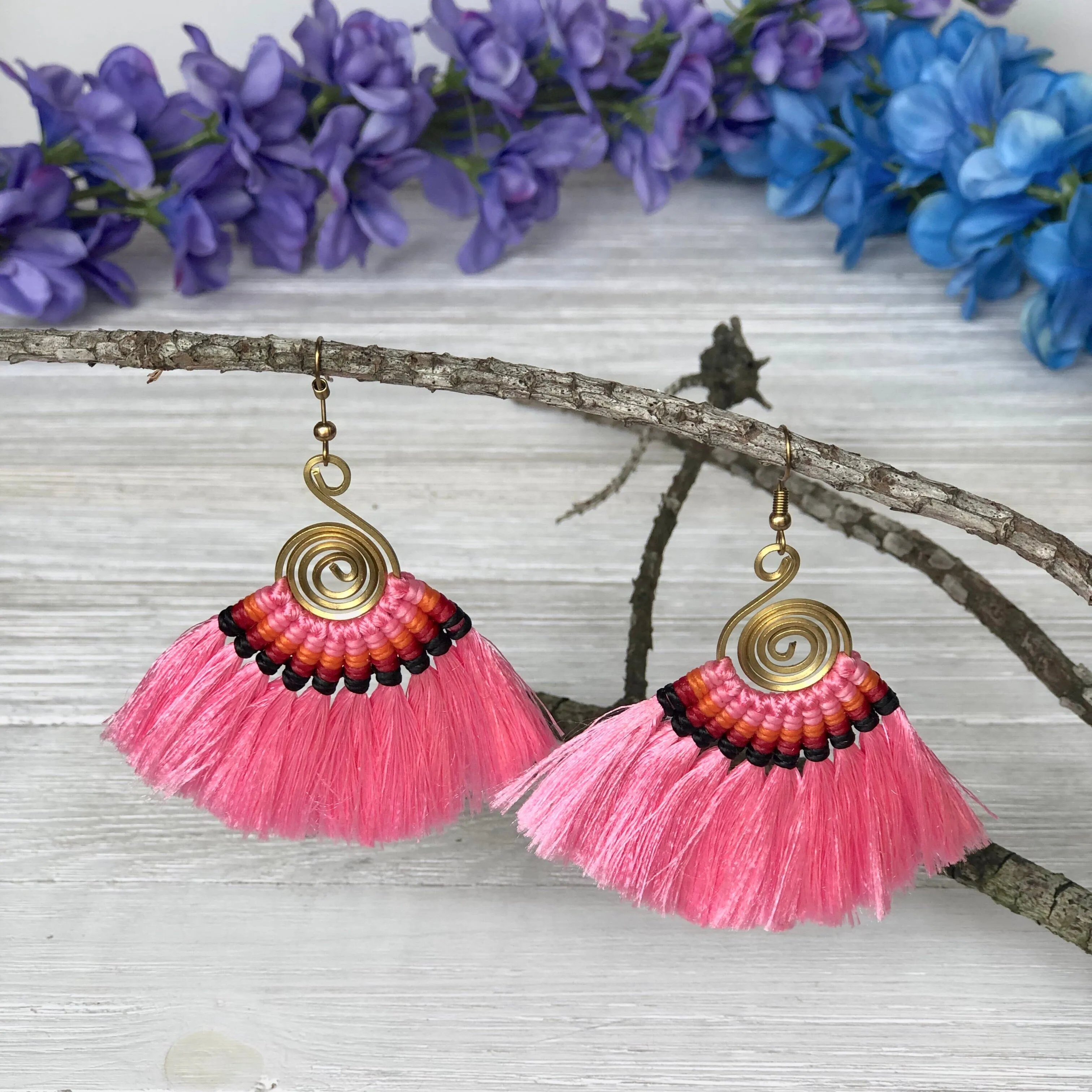 Colorful Tassel Earrings - Tribal Style