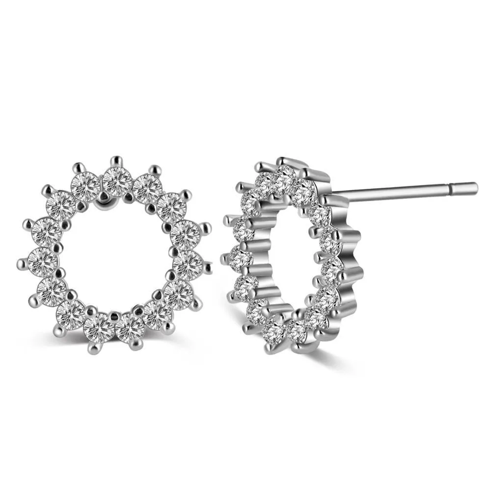 Crystal Halo Stud Earrings for Women