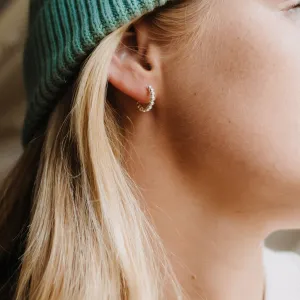 Dainty Dot Huggie Hoop Earrings