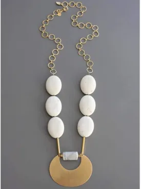 David Aubrey Magnesite   Brass Necklace