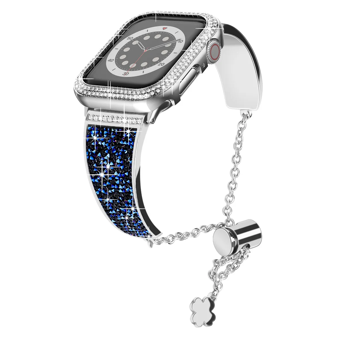 Dazzling Crystal Metal Band with Bling Bumper Case for Apple Watch