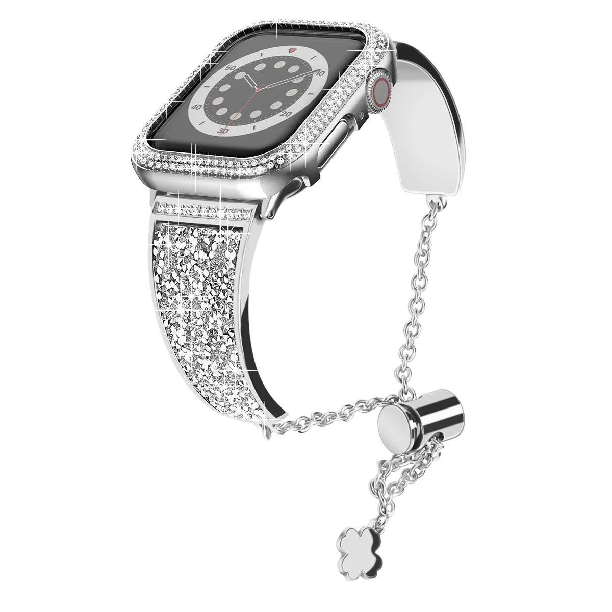 Dazzling Crystal Metal Band with Bling Bumper Case for Apple Watch