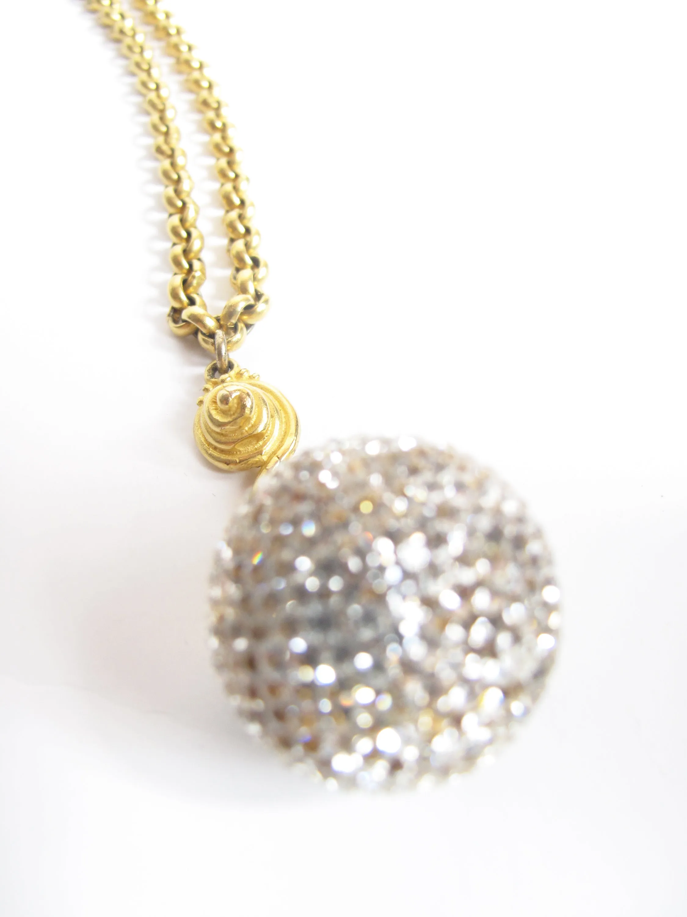 DEANNA HAMRO Pave Disco Ball Crystal Necklace