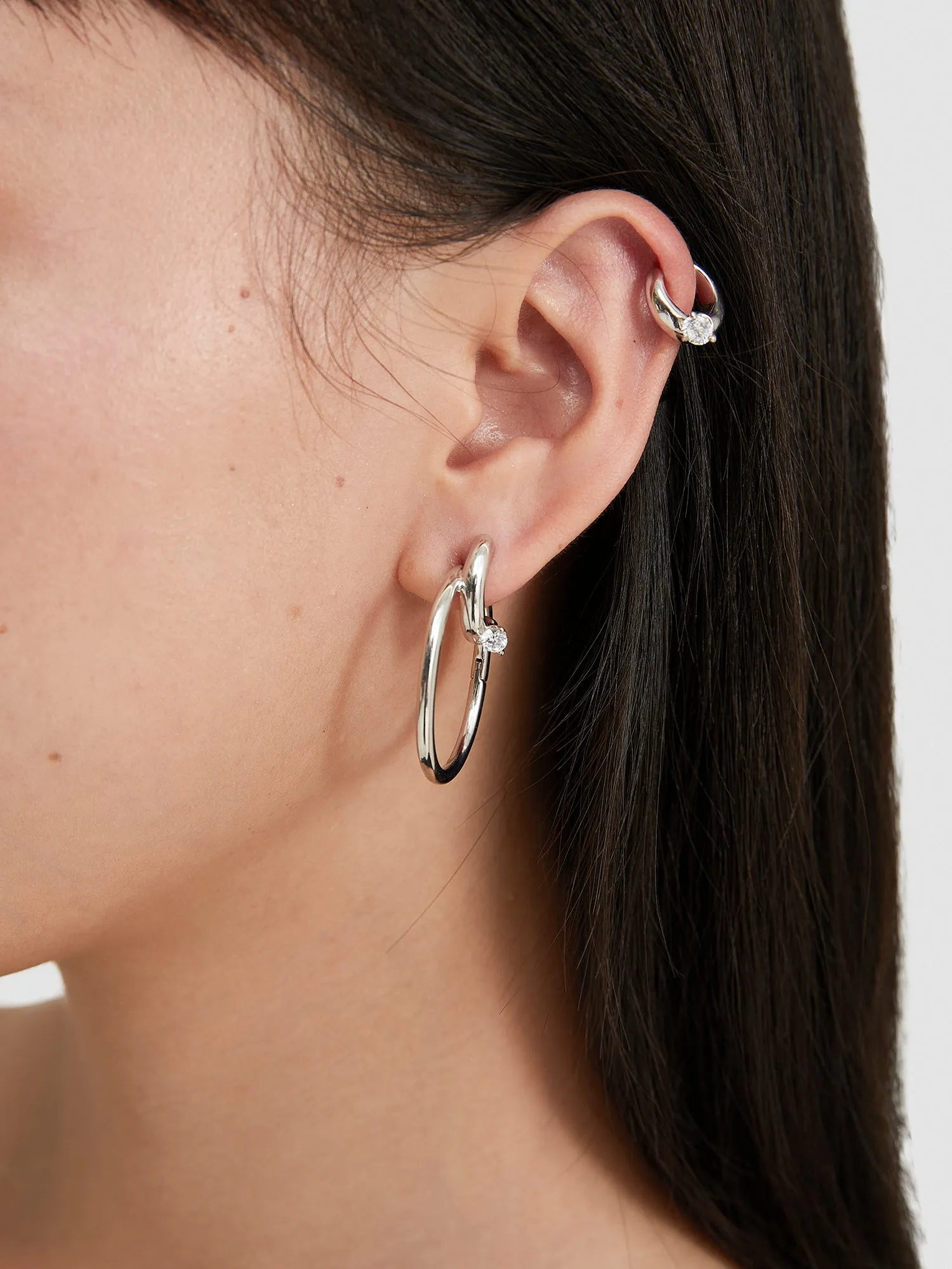 Double Oval Hoop Earrings