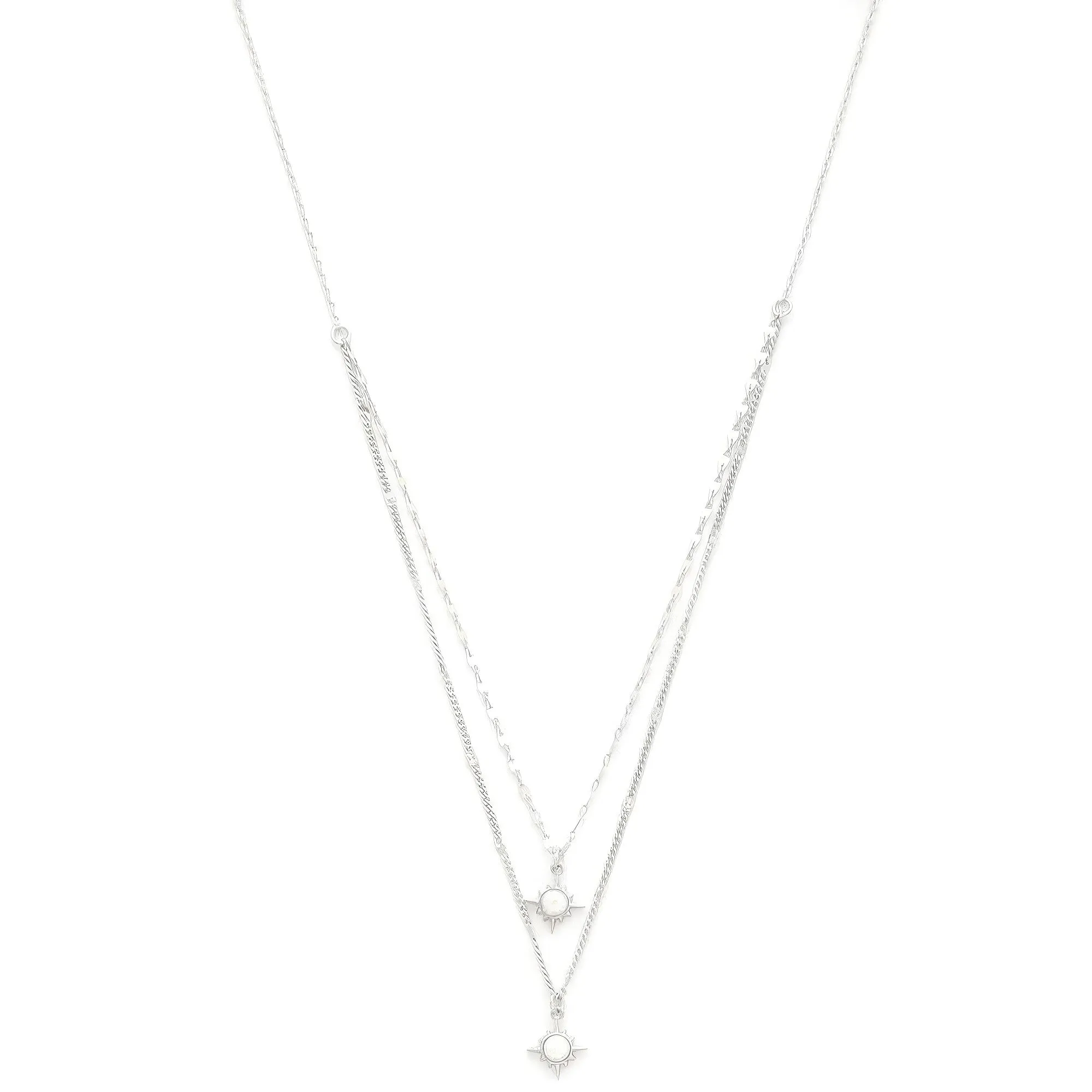 Double Star Crystal Layered Necklace