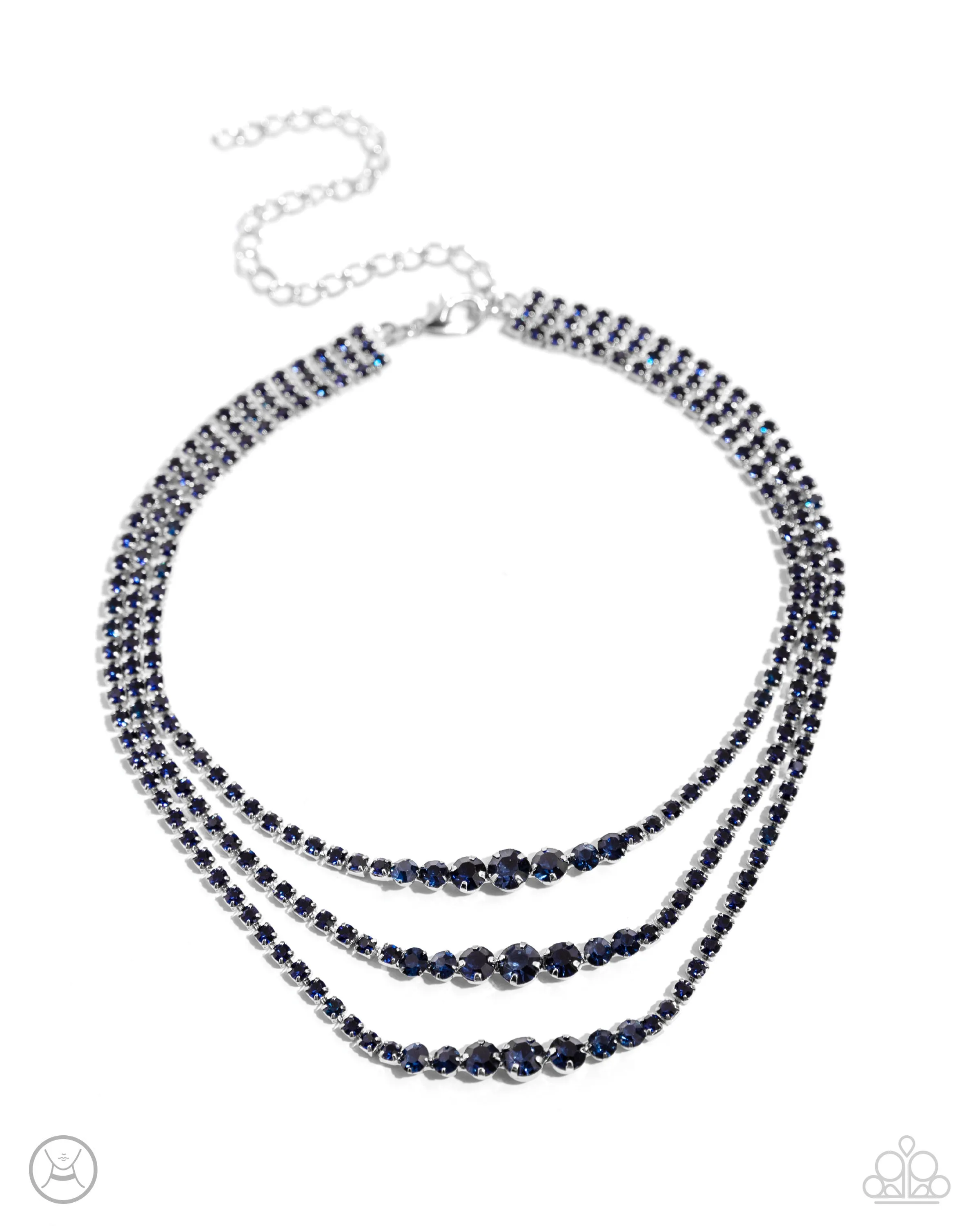 Dynamite Debut - Blue Rhinestone Choker - Paparazzi Accessories