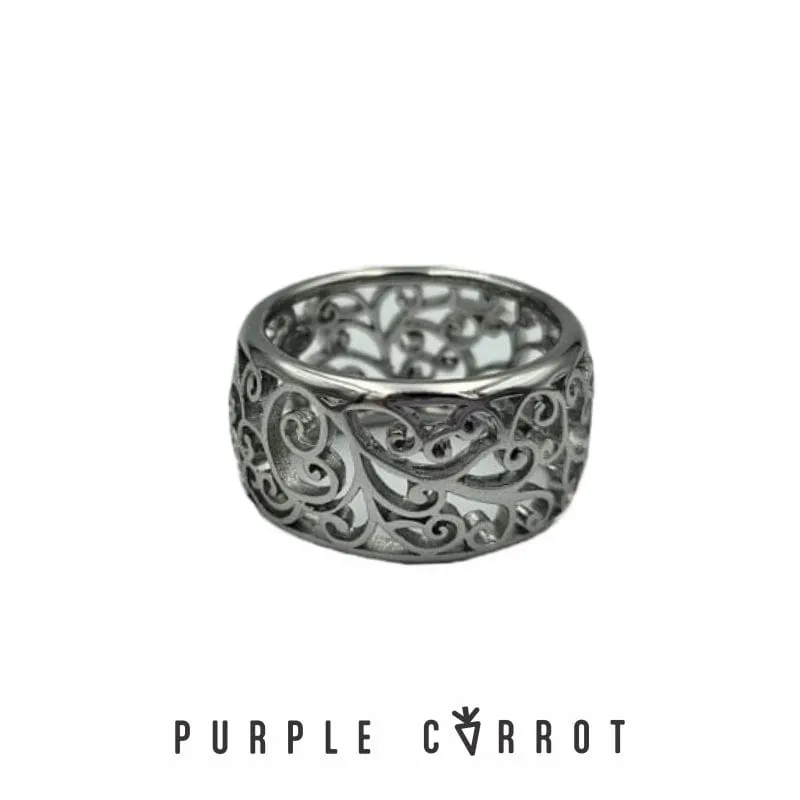 Filigree Cutout Ring & Bangle Combo