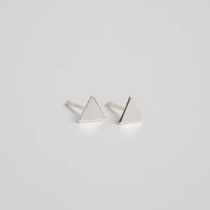 Geometric Triangle Stud Earrings in Sterling Silver